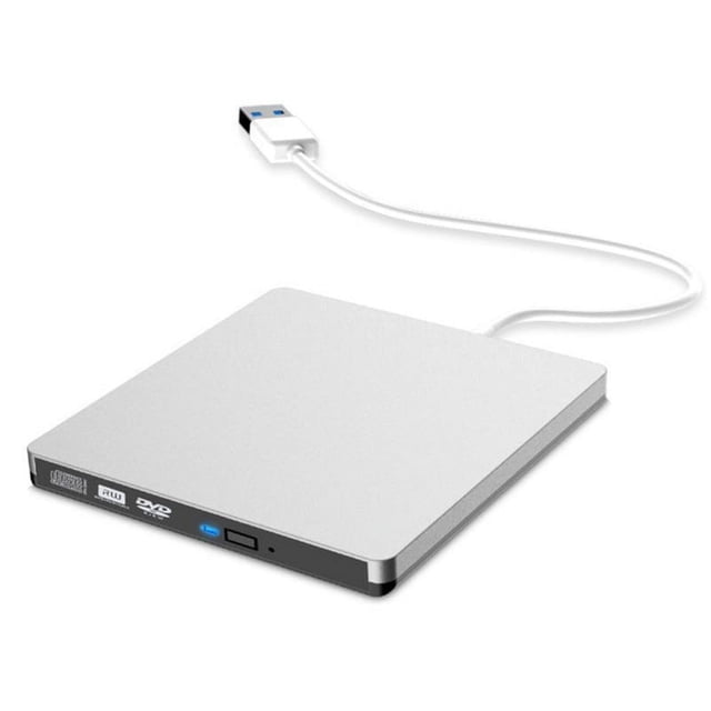 USB3.0 External CD Player 12.7mm Tray Type Ultra Slim DVD-RW Optical Drive Recorder for Computer Laptop PC(Silver),1 x USB3.0 External CD Player,Silver