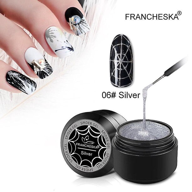 Spider Web Gel Polish Nail Art Design Zwart Uv Schilderen Gel Zijde Lijnen Vernissen