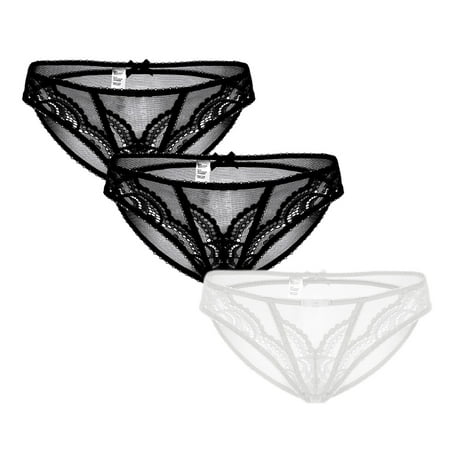 

Women s Sexy Sheer Panties See Through Briefs Underwear 3 Pcs