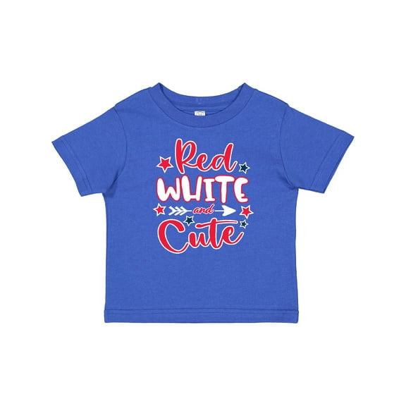 Inktastic 4th of July Red White and Cute with Arrow and Stars Boys or Girls Baby T-Shirt