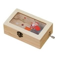 thumbnail image 1 of Christmas Music Box Manual Melody Box Wooden Hand-cranked Music Box Decoration, 1 of 9