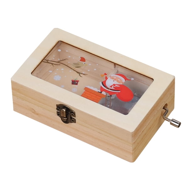 Manual de la caja de música navideña Melody Box de madera Decoración de la caja de música a mano