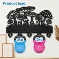 thumbnail image 4 of Mushroom Wooden Key Hook for Wall 11.8x7.8inch Magic Themed Wall Mounted Key Rack with 5 Alloy Hooks Black Art Key Holder for Entryway Front Door Kitchen Office DecorationBlack, 4 of 9