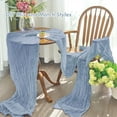 thumbnail image 6 of Parojati 6 Pcs Cheesecloth Table Runner 35'' x 120'' inch Nude Boho Gauze Cheese Cloth Table Runners for Baby Shower Decoration Wedding Party Summer Garden Farmhouse Dusty Blue, 6 of 9
