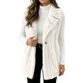 thumbnail image 3 of Aboser Fuzzy Sherpa Vest for Women Soft Plush Fleece Jacket Trendy Shawl Collar Vests Casual Open Front Tunic Jackets Sleeveless Outerwear Coats, 3 of 8