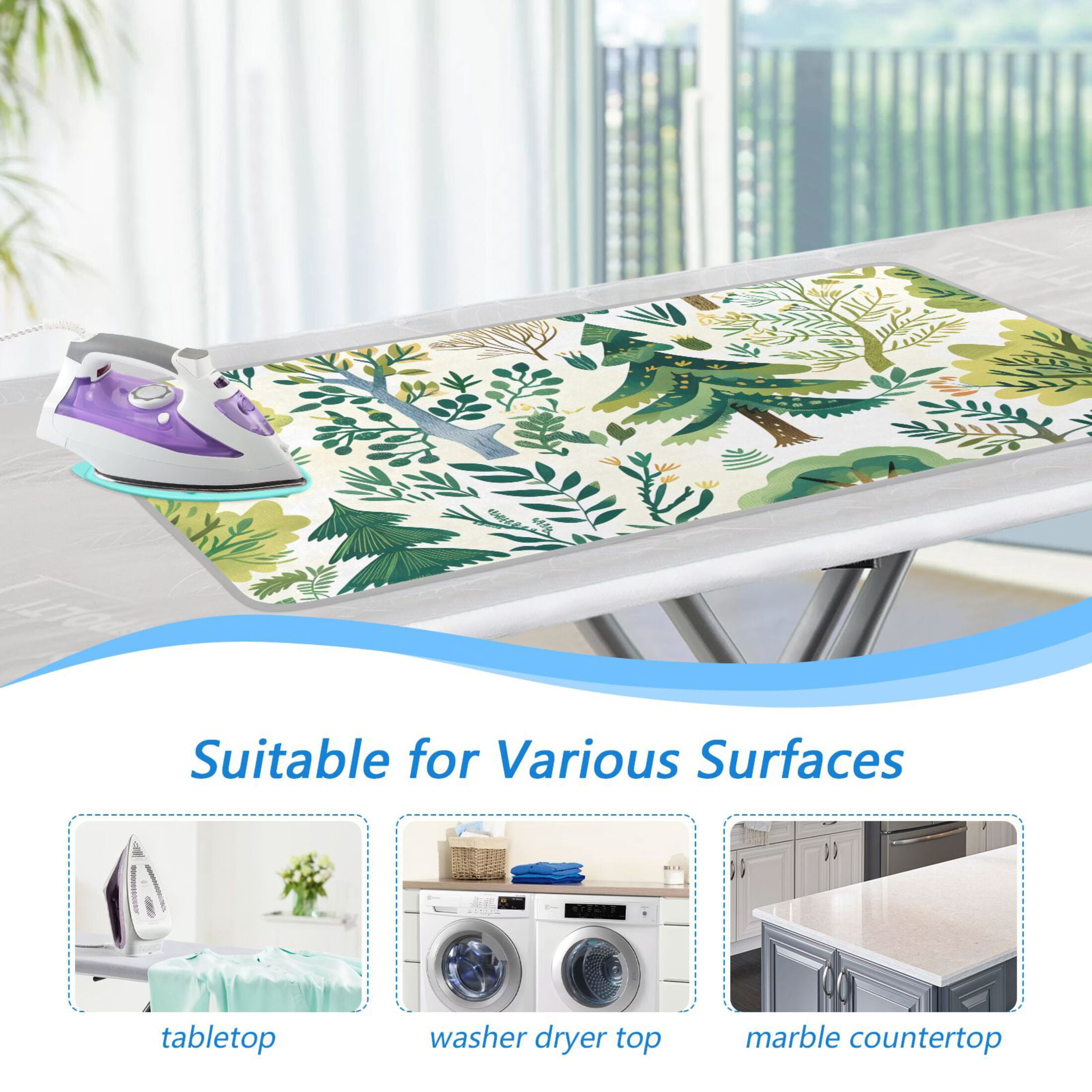 Trees Ironing Board Covers Heat Resistant Ironing Pad Mat Portable for Travel Washer Dryer Table