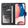 thumbnail image 2 of Compatible for iPhone 14 Pro Max Wallet Case with Premium PU Leather Card Slots Holder Photograph Slot Cover, Soft Silicone Shockproof Magnetic Clasp Kickstand Wrist Strap Flip Folio Case,Black, 2 of 6