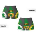 thumbnail image 5 of Fotbe Spring St Patrick’S Day Irish Gnomes Seamless Shorts, Womens Workout Shorts High Waist Stretch Booty Short for Gym/Yoga/Running/Biking-XX-Large, 5 of 9