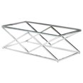 thumbnail image 1 of Best Master Table Basse Rectangulaire en Acier Inoxydable et Verre en Argent/Transparent, 1 of 1