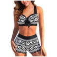 thumbnail image 2 of Mejor Belleza Mujer Traje de Baño de Moda Aumentar el tamaño 2 Piezas Tankini Tops de Bikini y Partes de Abajo Negro XXXXL, 2 of 5