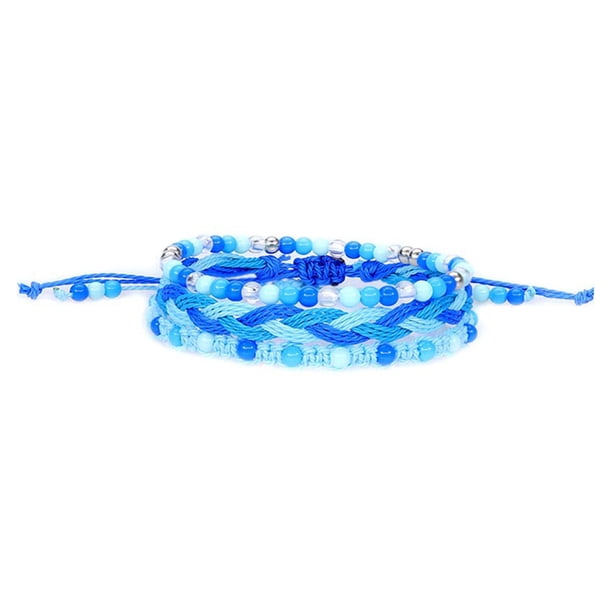 Sonducket 3 piezas trenzada estilo resistente al agua cera muñeca conjunto de joyas longitud dama decoración Popular encanto mano cadena playa Ropa, zapatos y accesorios Miscelánea Tipo 1 1 Sonducket AP010274-01