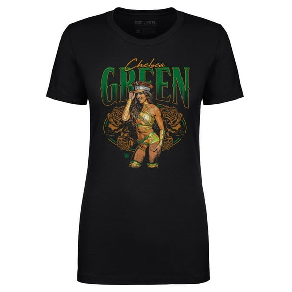 Women's 500 Level Black Chelsea Green Flowers T-Shirt