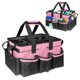 thumbnail image 1 of Carrito de limpieza, bolsas de limpieza grandes para amas de casa, organizador de suministros de limpieza con asa ampliamente utilizado, rosa, 1 of 5