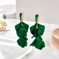 thumbnail image 1 of Pendientes largos de pétalos de color caramelo con estilo Pendientes con pasador de plata 925 con pintura en aerosol acrílica y diseño de pétalos coloridos de uso versátil, 1 of 6