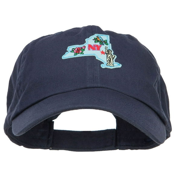 USA State New York Patched Low Profile Cap - Navy OSFM