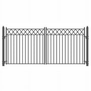 ALEKO Steel Dual Swing 12 x 6 feet Black Driveway Gate Stockholm Style