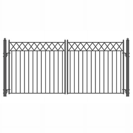 ALEKO Steel Dual Swing 12 x 6 feet Black Driveway Gate Stockholm Style