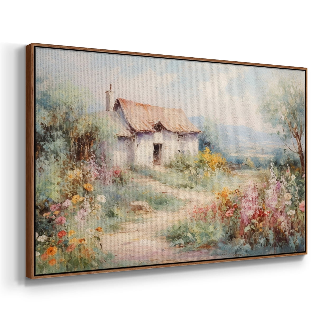 Vintage Landscape-CCLVIII By Wexford Home Framed in Walnut Wood Gallery Wrapped Canvas 17 in. x 25 in.
