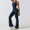 thumbnail image 5 of HXWCHs Women's Flared Yoga Pants Wide Straight Leg Sports Trousers with Pockets Dark Blue XL, 5 of 6