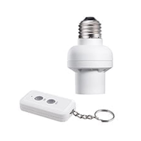 Remote Control Light Bulb Socket E26/E27 Bulb Base for Halloween,Christmas Lamps Light Fixture,ETL Listed(1 Remote 1 Socket)