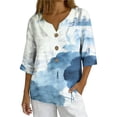 thumbnail image 2 of Xuyuer Solid Button Shirt Blouse - Women's Fashion Loose Female Neck T-Shirt Style Top for Smart Casual Office Wear, Weekend Brunch Outings & Effortless Minimalist Everyday Style, 2 of 7