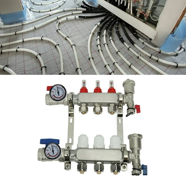 Floor Heat Manifold Kit, 3 Radiant Heat Manifold Pressure Gauge 0.81.0
