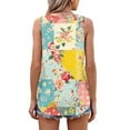 thumbnail image 5 of Xdegoge Tank Tops for Women Under $5 Sleeveless Crew Neck T Shirt Summer Tunic Fashion Tops Floral Print Loose Fit Workout Tee Shirt Dressy Casual Work Blouses Returns Online Track, 5 of 7