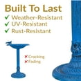 thumbnail image 5 of Sunnydaze Garden Visitor Freestanding Cast Aluminum Outdoor Bird Bath, Blue Patina, 5 of 12