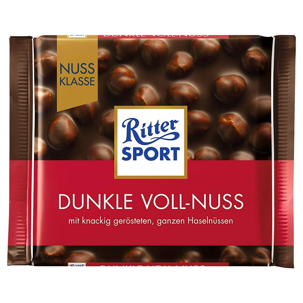 Ritter Sport Dark Whole Hazelnuts Chocolate Bar Candy Original German