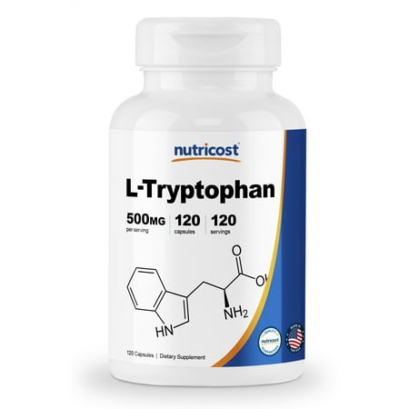 - Nutricost L-Tryptophan 500mg, 120 Capsules With BioPerine