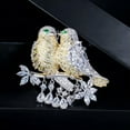 thumbnail image 6 of Silver Plated Cubic Zirconia Bird Brooch Pin Animals Fashion Jewelry Accessories, 6 of 7