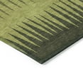 thumbnail image 5 of 9' X 12' Olive Green Dark Green And Brown Striped Washable Indoor Outdoor Area Rug, 5 of 5