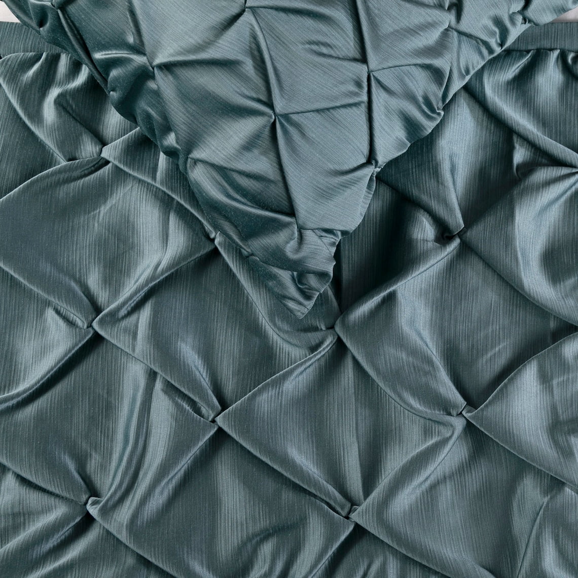 Decorative Blue King 90 x 18 inch Bed Runner with pillow cover set, Satin Pintucks Bed Scarf, Solid Color Modern - Satin Nights