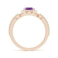 thumbnail image 2 of ANGARA Natural Vintage Style Oval 1.15 ct Amethyst Halo Ring in 14K Rose Gold for Women (Size-8x6mm) | February Birthstone, Birthday, Anniversary, Jewelry Gift for Women | Natural Amethyst Ring, 2 of 8