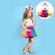 thumbnail image 2 of KAKOWELY 1 juego de falda de cosplay para niña, tocado de unicornio, disfraz de unicornio para niña, tutú decorativo para niña, 2 of 5
