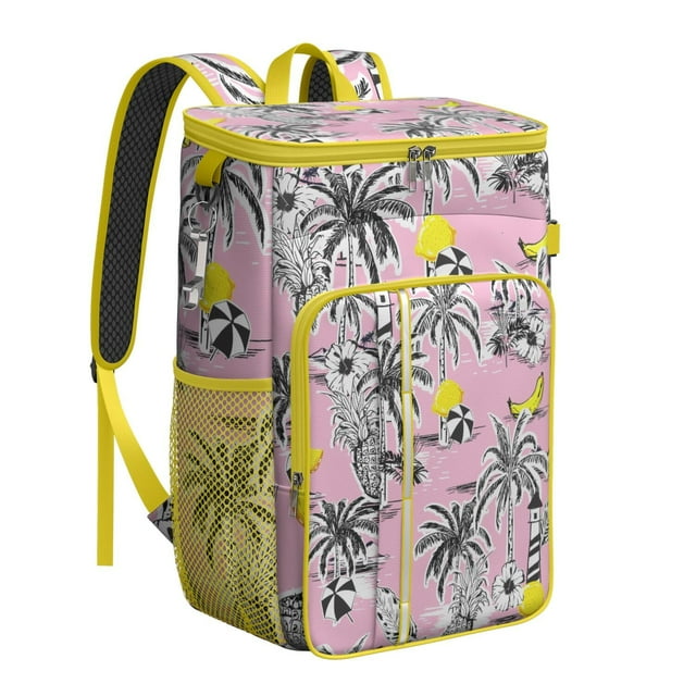Aloha Beach Vacation Cooler Backpack - 20L Lightweight Soft Cooler Bag with Multiple Pockets for Food & Drinks
