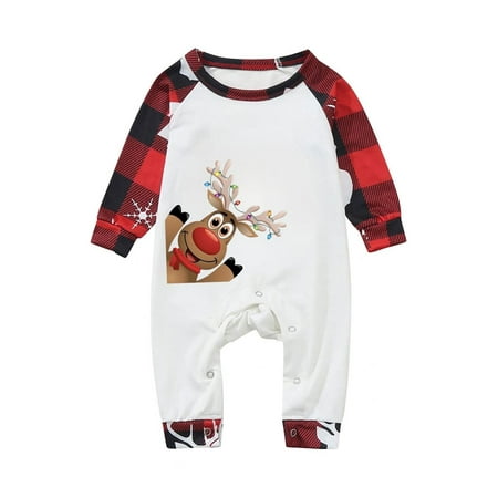 

New Year Pajamas Family Matching Nightclothes Elk Print Tops Trousers Suit / Romper / Dog Wear Christmas Outfits Clothing