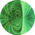 thumbnail image 1 of Ahgly Tapis Rond Lavable en Machine Intérieur Transitionnel Vert, 5 Pieds Rond, 1 of 7