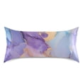 thumbnail image 5 of Satin Pillow Case Lilac Blue Marble Standard Silk Pillow Cover for Hair and Skin Envelope Closure 20"x26", 5 of 9