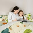 thumbnail image 5 of Homewish Cute Cartoon Dinosaur Queen Comforter Set for Kids, Funny Jungle Animal Bedding Sets, Coconut Tree Botanical Reversible Bedding Comforter Set, Microfiber Bedroom Decor, 3-Piece, 5 of 8