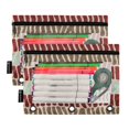 thumbnail image 2 of Dailycode 2 Pack Pencil Pouch for 3 Ring Binder Smooth Zipper Folders with Pockets Clear Window Pencil Case, Geometric Striped Pattern, 2 of 6