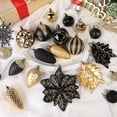 thumbnail image 6 of Lolsea 106ct Christmas Balls Ornaments Set, Colorful Plastic Shatterproof Decorative Baubles for Xmas Tree Decor, Black & Gold, 6 of 7