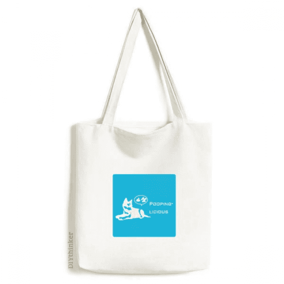 Playful Husky Eats Poop Tasty Tote Canvas Bag Shopping Satchel Casual Handbag