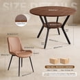 thumbnail image 4 of Hawsaiy Dining Table Set for 4, 42.1" Round Kitchen Table with Storage Shelf and 4 PU Leather Dining Chairs, Modern Dining Room Furniture Set with Metal Base for Apartment, 4 of 11