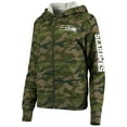 thumbnail image 2 of Women's New Era Camo Seattle Seahawks Raglan Full-Zip Hoodie, 2 of 3