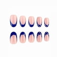 thumbnail image 5 of EBCUE 24 Pcs 4th of July Press on Nails Short Fake Nails French Tip Nails Independence Day Designs Pink False Nails Glossy Patriotic Gel Acrylic Nails Short Glue on Nails Star Stick on Nails, 5 of 5
