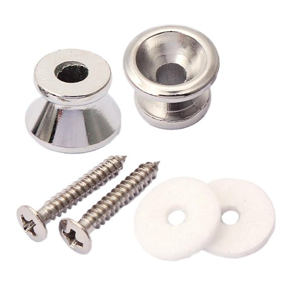 Conjunto De 2 Botones De Bloqueo De Correa De Metal Para Bajo Ukulele Mandolin Instrumento Musical