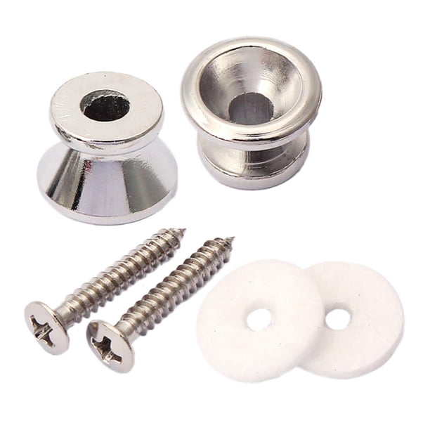 Conjunto De 2 Botones De Bloqueo De Correa De Metal Para Bajo Ukulele Mandolin Instrumento Musical