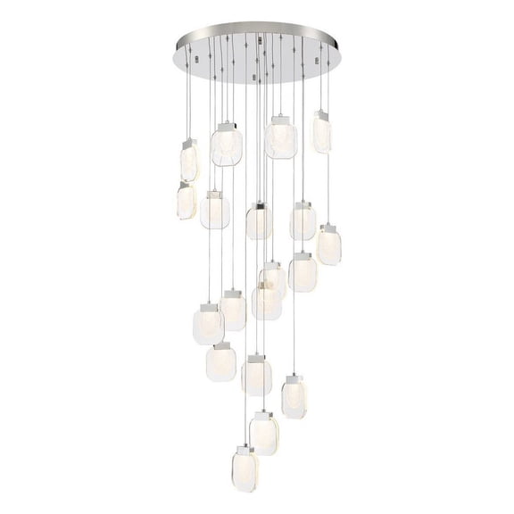 37192-023 Eurofase Lighting Paget Round Chandelier 19 Light-Chrome Finish