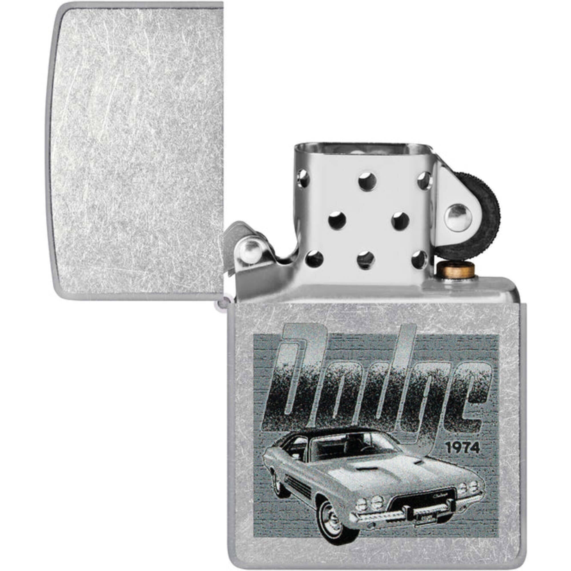 Zippo 46226 Dodge Challenger Design Street Chrome Pocket Lighter